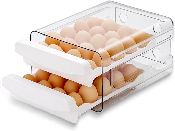 Refrigerator Egg Tray, 40 Grids/2 Layers Refrigerator Egg Tray, Refrigerator Egg Box, Refrigerator Fresh Egg Storage Box (1 pc)
