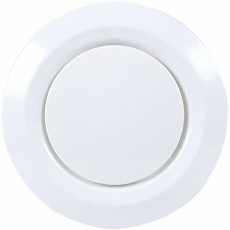 Ahlsen - VMC-ventil Ø100 mm - Justerbart ventilationsgaller med tre klor - Vägg-/takmontering - Vitt ABS-material