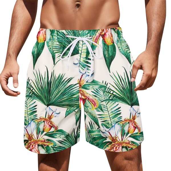 Badbyxor/surfshorts med elastisk midja & fickor 15