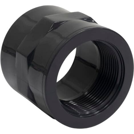 C63278 - Mixed threaded nipple/socket, 50 mm internal to 1 1/2\" thread, solvent welding 10 bar hose pressure connection mixed end plastic