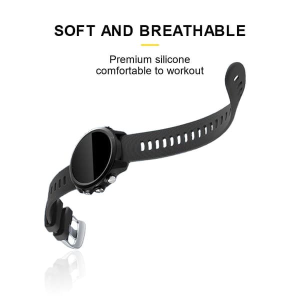 Urrem til Garmin Forerunner 245 Silikone Sort 20 mm Sort
