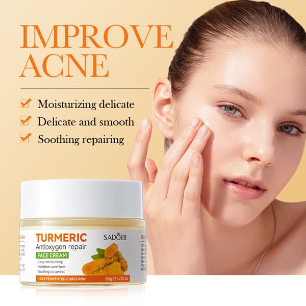 Gurkemeie Antioksidant Hudpleiesett: Rens, Ansiktskrem, Øyekrem, Ansiktskrem 50g face cream