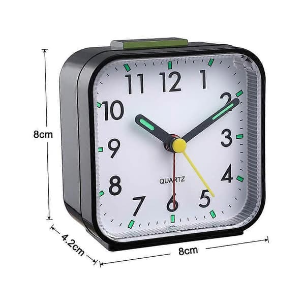 Silent Alarm Clock Bedside Non-Ticking Battery Operated Clock White