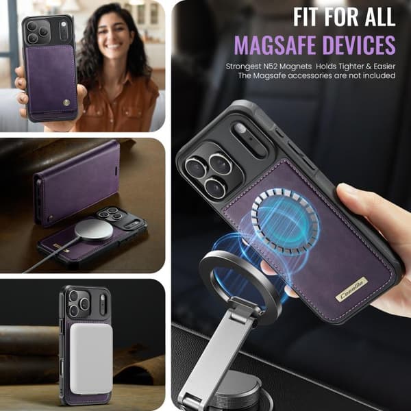 iPhone 17 Pro suojaava nahkakotelo MagSafella, lompakko
