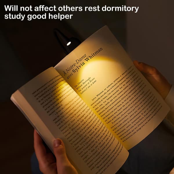 Reading Light, Book Light Clip-on Book Reading Light with 3 Eye-Caring Modes, Stepless Dimming, Rechargeable Book Light