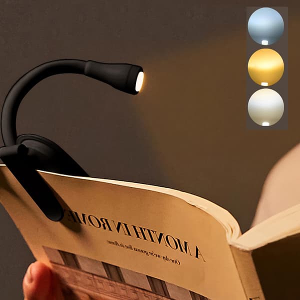 Reading Light, Book Light Clip-on Book Reading Light with 3 Eye-Caring Modes, Stepless Dimming, Rechargeable Book Light