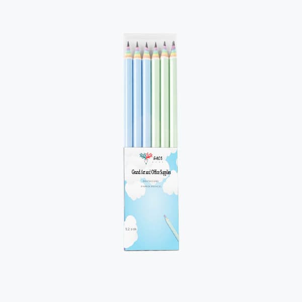 Rainbow Pencils for Kids, Writing and Drawing Pencils for Elementary School, Rolled Pencils 12-Pack