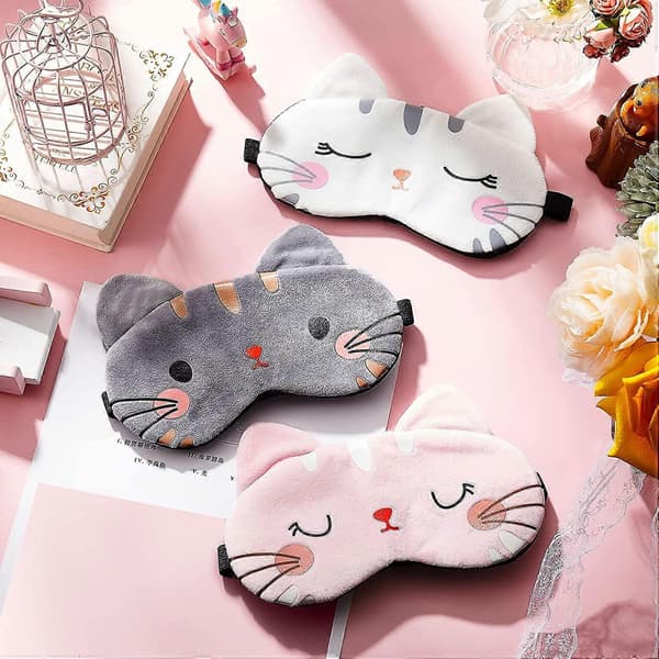 Sött Sovmaskset med 3 Ögonmasker för Barn (Katt)