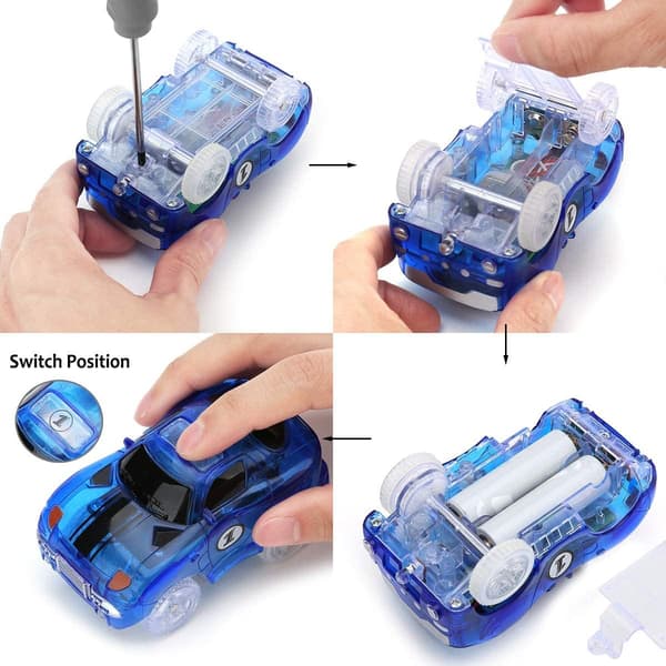 3-pack Magic Track -autoleluja lapsille, 5 LED-vilkkuvaloa