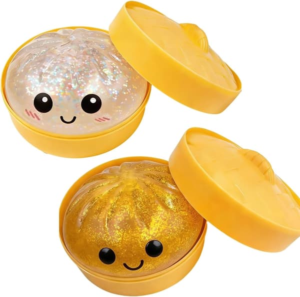 Glitter Dumpling, Glitter Dumpling Squishy Box, Dumpling Squishy, Anxiety Relief Fidget, Soft Squeezable Decompression Dough