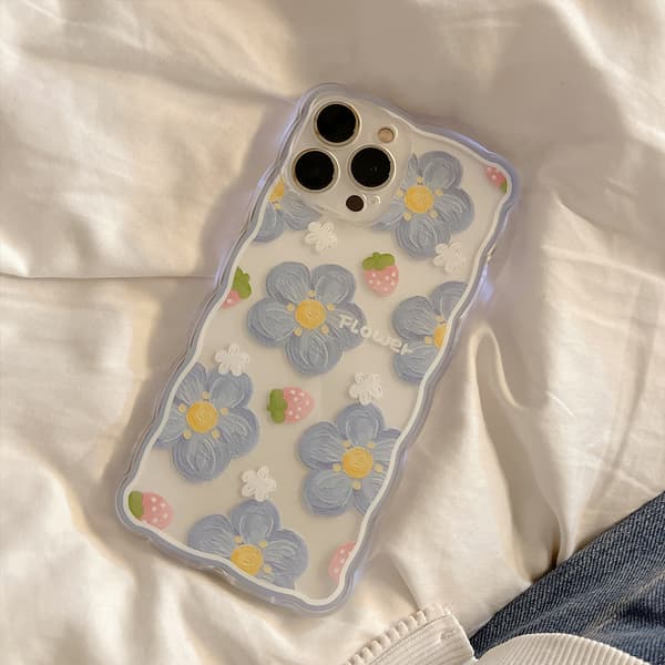 Kompatibel med iPhone 12 Pro Max Cover med Blomstrede Søde Jordbær