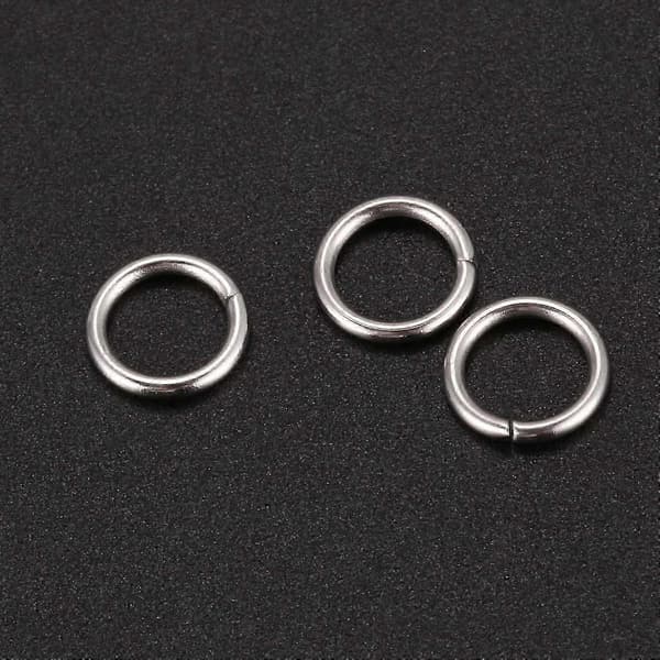 500 åbne øskner, rustfrit stål, 7 mm diameter til smykkefremstilling