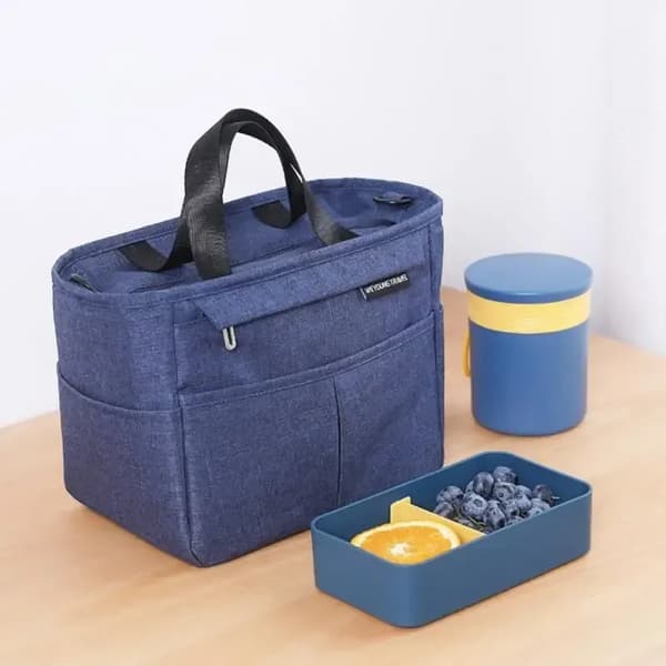 Durable Lunch Bag in Thick Oxford Fabric Blue
