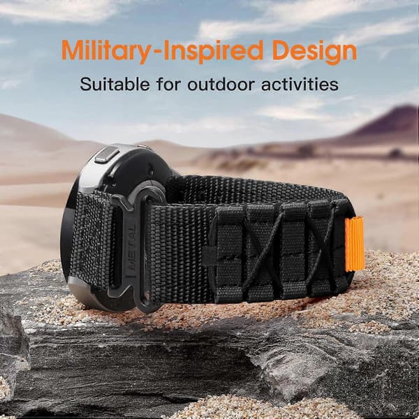 26mm Urrem til Garmin Fenix 8 51mm 7X 6X 5X Quick Release Nylon Magic Tape Rem - Grå Multicolor