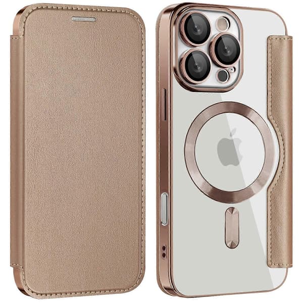 Magnetic Phone Case for iPhone 16 Pro Max with RFID Blocking, Leather Case Multicolor Multicolor Sapphire