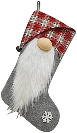 2-pack 18\" Wide Flannel Christmas Stockings, Dwarf Pattern, Santa
