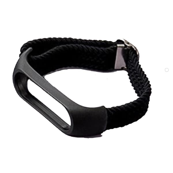 Urrem Nylon til Xiaomi Mi Band 3/4/5/6/7/NFC Sort
