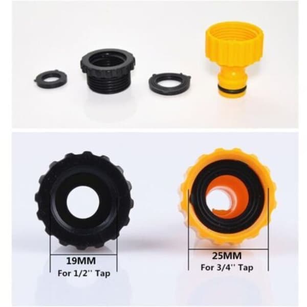 Plast 3/4\" og 1/2\" BSP 2-i-1 skrueforbindelse til havehane Gevindhaneadapter 6-pak