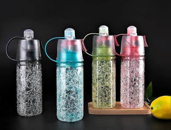 Outdoor Cooling Spray Moisturizing Cooling Plastic Water Cup Green 350ML