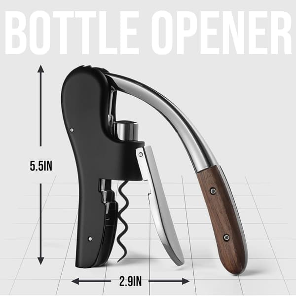 Pullonavaaja, pystysuora vipupullonavaaja sisäänrakennetulla folioleikkurilla, manuaalinen kädessä pidettävä pullonavaaja ergonomisella vipupumpulla.