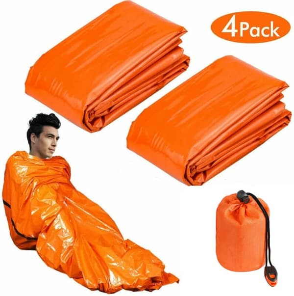 1/2/4/6-pak Nødsovepose/Bivvy – Overlevelsessovepose 4 Pack
