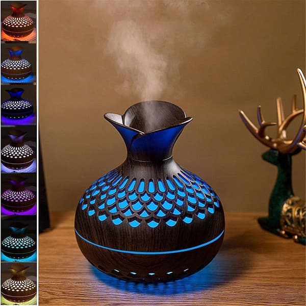 Bärbar Doftspridare för Eteriska Oljor med Färgglatt Ljus, Eterisk Olja Diffuser Luftfuktare Diffuser Maskin A