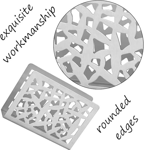 Serviettholder i rustfritt stål med uthulet design, frittstående