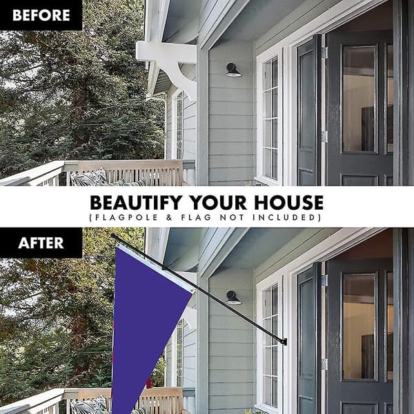 Flaggstangholder Feste Justerbar Flaggstang Stangfeste Multi-Posisjon Flaggstang Mo Black