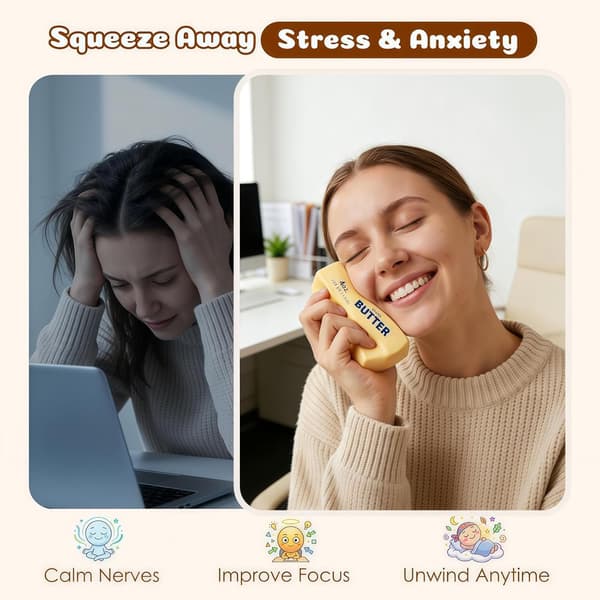 Smør Squishy Langsomt Stigende - Blødt og Strækbart Stresslegetøj Sensorisk Dekompression Legetøj til Angstlindring & Afslapning