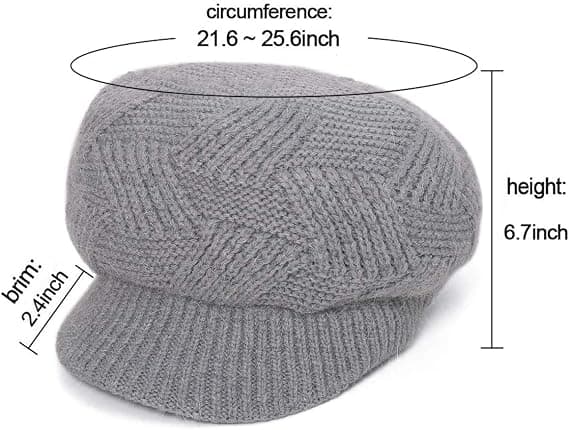 Varm vintermössa för kvinnor, stickad slouchy beanie med