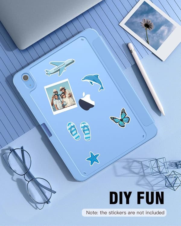 11th 11 2025, Case for iPad (A16) generation inch with pen holder, thin protective case transparent back, automatic wake/sleep blue