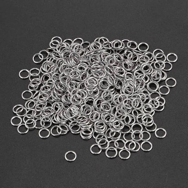 500 åbne øskner, rustfrit stål, 7 mm diameter til smykkefremstilling