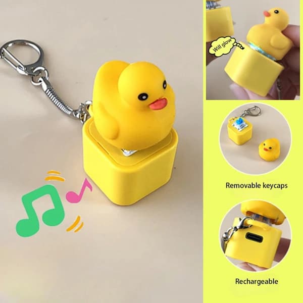 Duck Toy Quacking Duck Toy Rechargeable Duck Keychain A