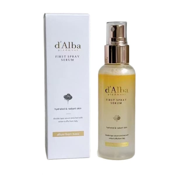 d'alba White Truffle Dual-Effect Essence Multi-Effect Moisturizing Serum, White Truffle Spray Essence Toner Moisturizing