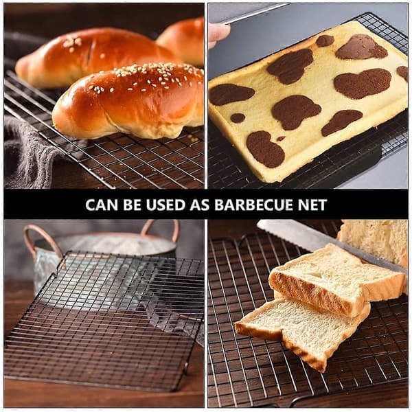 Rektangulær BBQ-rist i jern, grillrist for utendørs matlaging og tørking