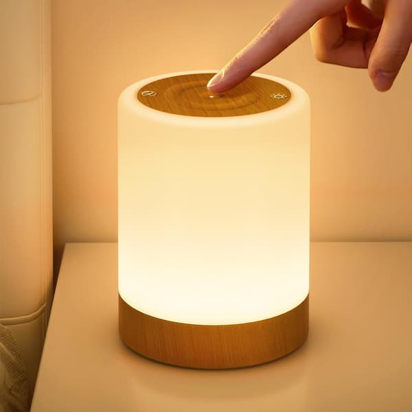 Touch LED Night Light, Dimmable Wireless Rechargeable Table Lamp with 5 Modes and 256 RGB Colors, Warm Light Bedside Lamp Timer Function