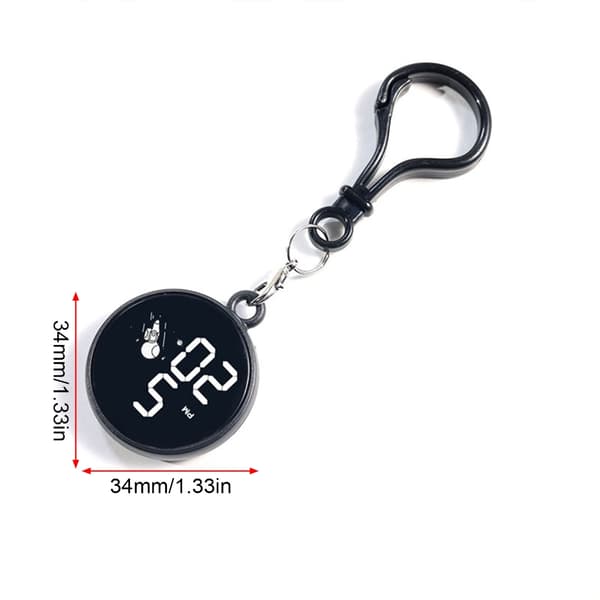 Waterproof Digital Watch with Detachable Hook for Bags, Keychains, LED Backlight & Pocket Watch