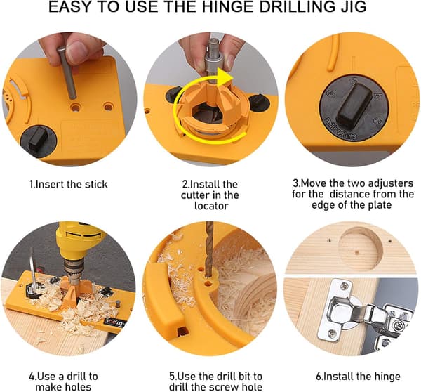 35mm Hinge Drilling Jig Hole Guide Woodworking Tool for Kitchen Cabinet Hinges