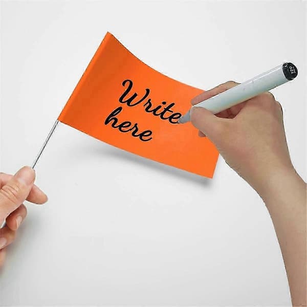 50-pack Marking Flags, Orange Yard Flags 38x10x13 cm, Marking Flags, Lawn Flags, Irrigation Flags, Landscape Flags