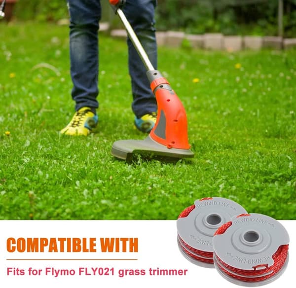 4-pakning trimmerlinjespole for Flymo FLY021 gresstrimmerlinjespole erstatningsspole for Flymo trimmerlinje 11 m/1,5 mm