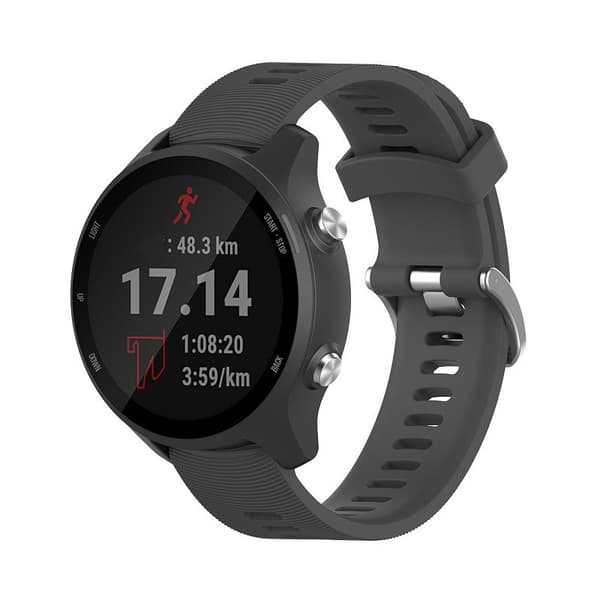 Urrem til Garmin Forerunner 245 Silikone Grå Garmin Forerunner 245 20 mm Grå