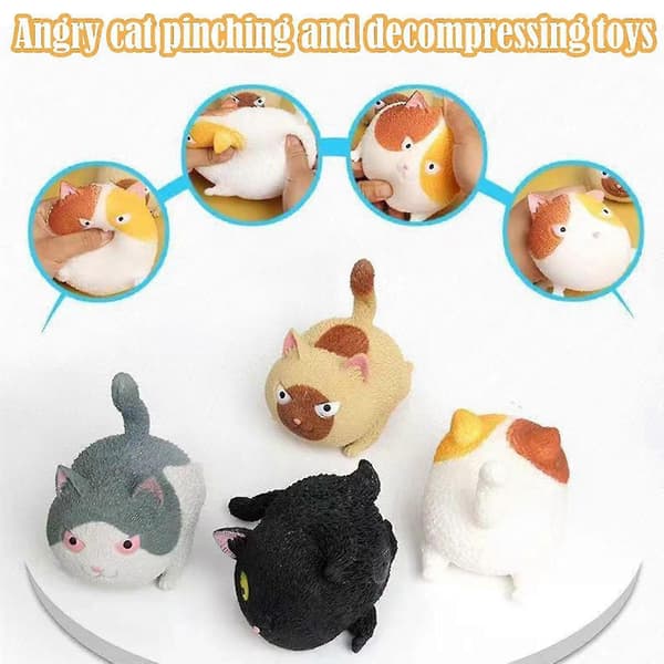 Squishy Kat Stresslegetøj Sjov Sød Katteformet Stressbold Stressbolde Til Voksne Stresslindring