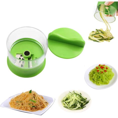 Spiralizer grønnsakskutter 1-blad manuell - Manuell grønnsakskutter for grønnsaksspaghetti - Grønn
