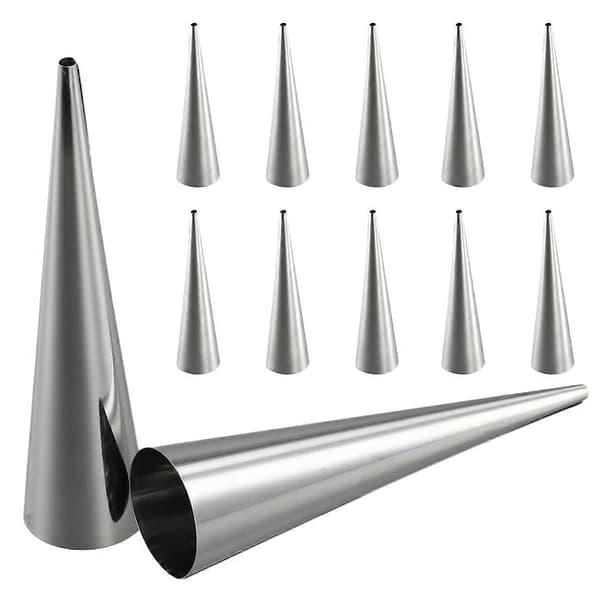Flødehornforme i rustfrit stål, 12 stk. store bageforme til danske croissanter, non-stick, nemme at bruge