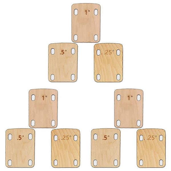 9 Pcs Guitar Neck Shims, Solid Maple Wood Guitar Neck Protector 0.25, 0.5 and 1 Degree Guitar