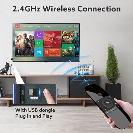 Upgrade WeChip W1 Air Mouse Remote Control with Keyboard, IR/RF TV Remote for Android TV Box/PC/Projector/HTPC/All-in-one PC