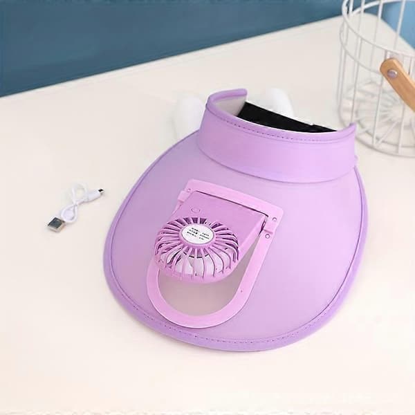 Gul Slikfarve USB Genopladelig Ventilatorhætte Sommer Ventilatorhætte Voksen Ventilatorhætte