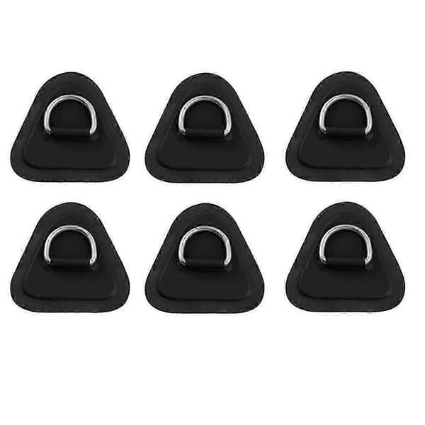 6pcs D-ring Patch for Inflatable Boat Kayak Dinghy Sup, D-ring Pvc Patch Stand-up Paddleboard Canoe Rafting Black