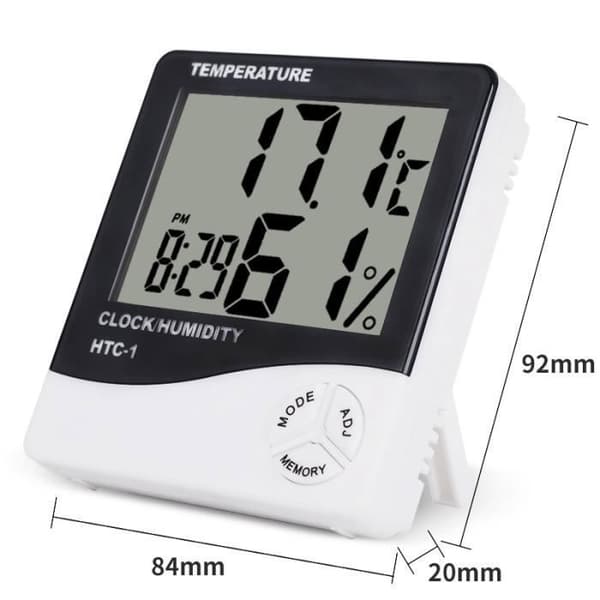 Indoor Thermometer and Hygrometer - 1 LCD Screen Simple Wall Mounted Digital Thermometer with Large Screen