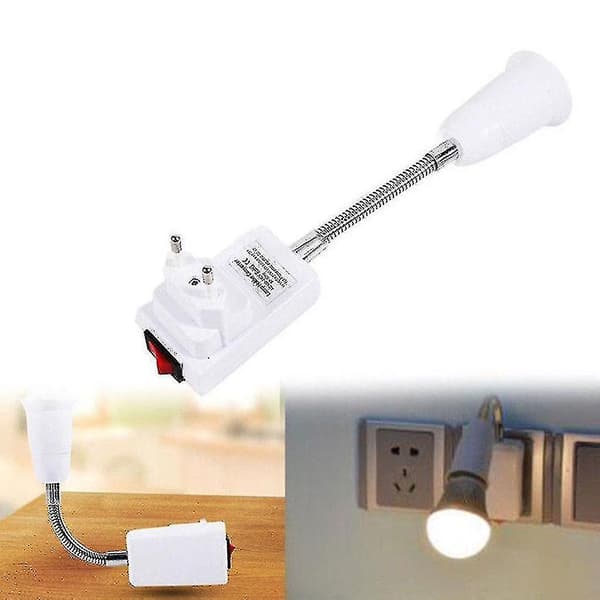 E27 EU-plugg med bryter, lampe, justerbar